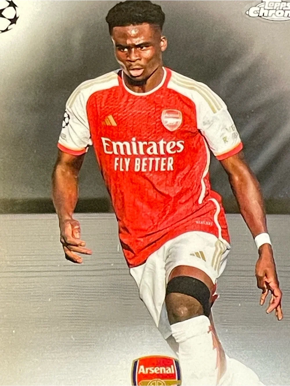Bukayo Saka 2023/24 Topps Chrome UEFA Club Competitions #148 Arsenal Base Card - Picture 4 of 6
